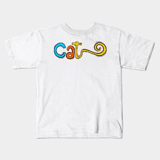 Cat Typography Kids T-Shirt